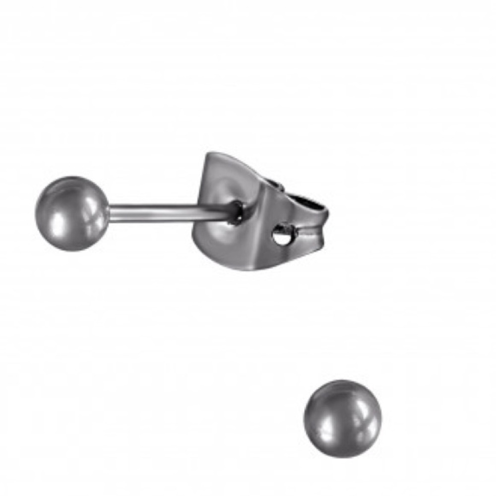Titanium Ball Stud Earrings 3mm